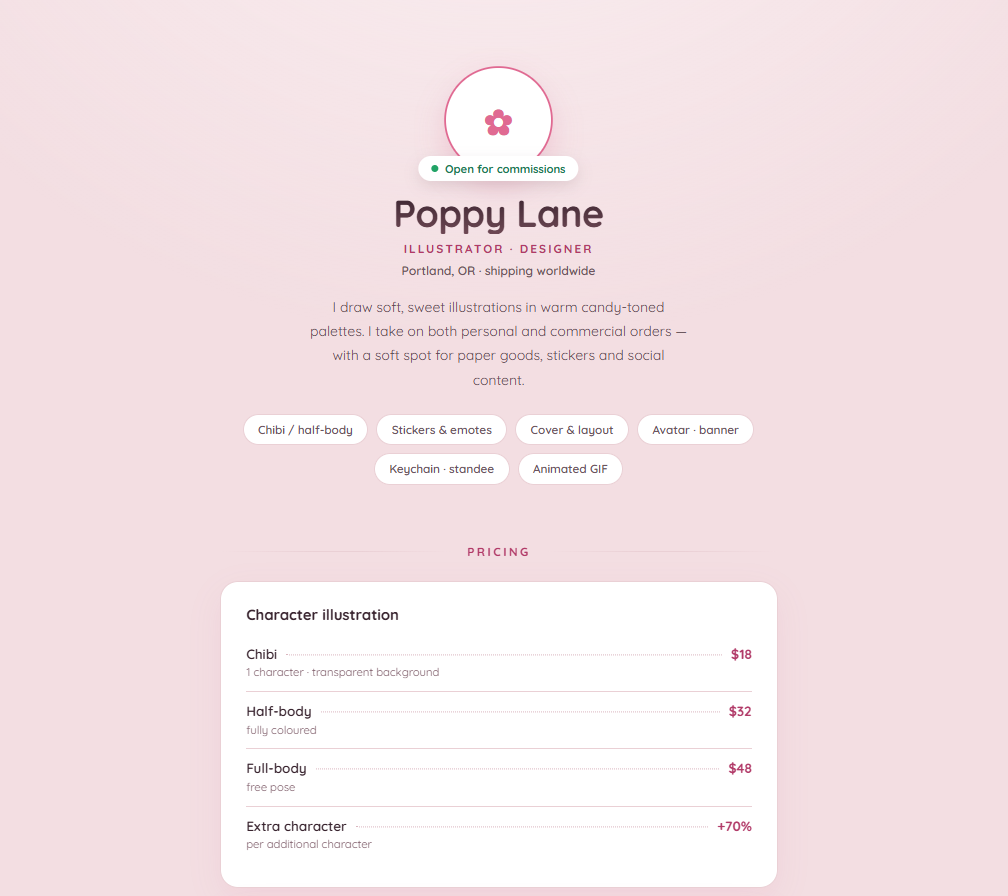 PETAL template preview
